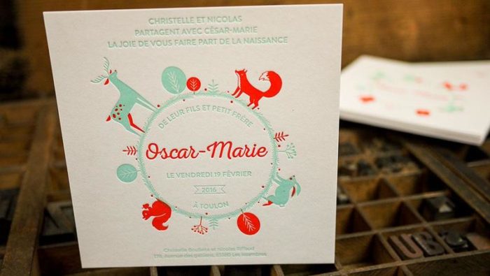 Faire part letterpress